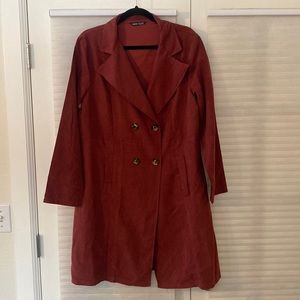 SHEIN burgundy trench coat